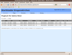 Webschnittstelle (Flugbuchanzeige)